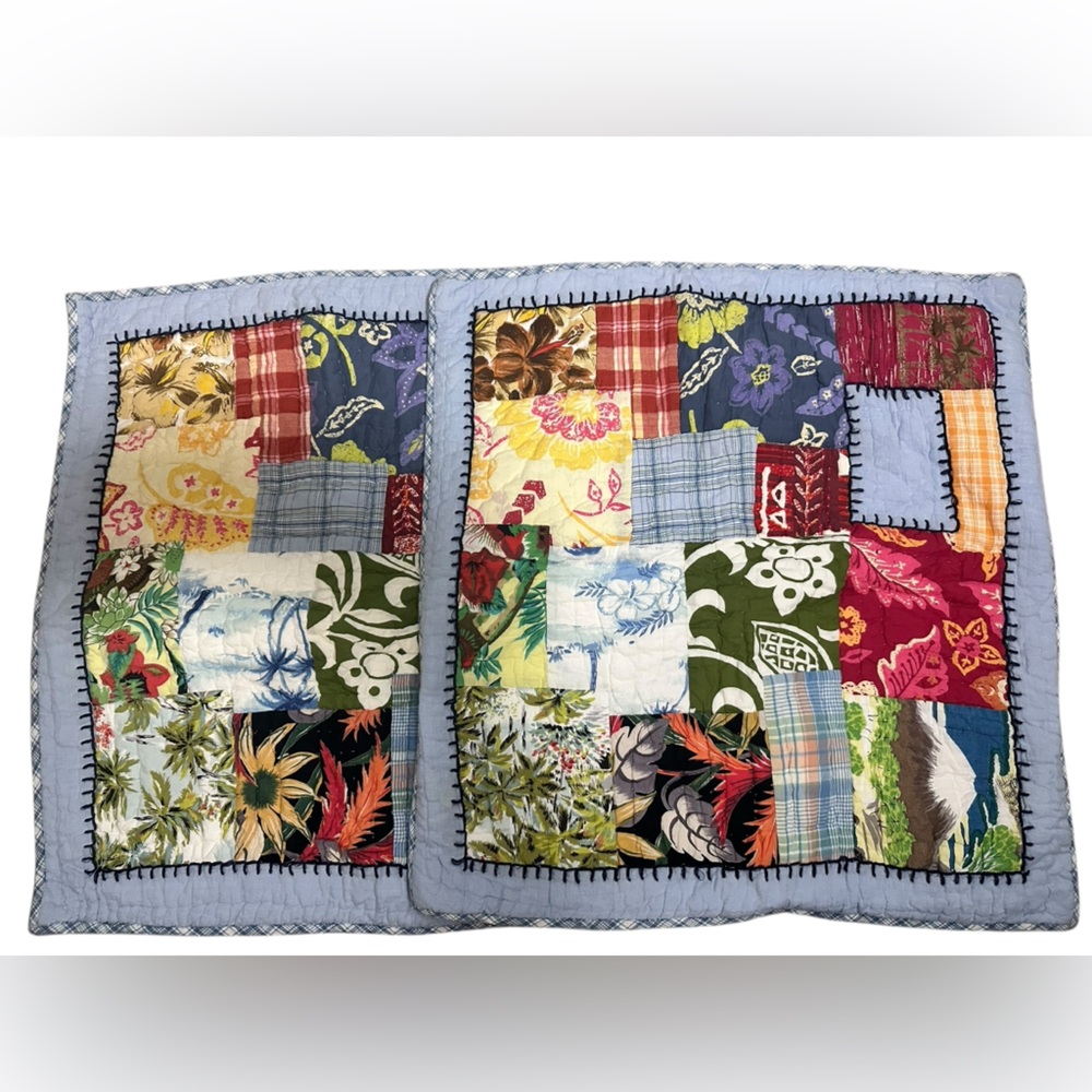 Pottery Barn Colorful Patchwork Pillow Set Set of 2